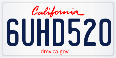 CA license plate 6UHD520