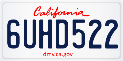 CA license plate 6UHD522