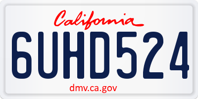 CA license plate 6UHD524