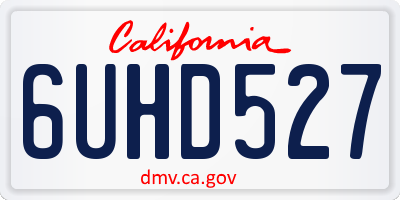 CA license plate 6UHD527