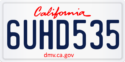 CA license plate 6UHD535