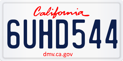 CA license plate 6UHD544