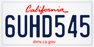 CA license plate 6UHD545