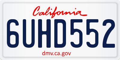 CA license plate 6UHD552