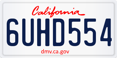 CA license plate 6UHD554