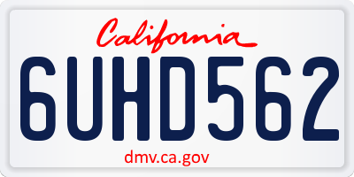 CA license plate 6UHD562