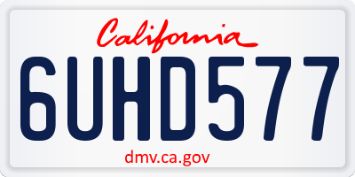 CA license plate 6UHD577