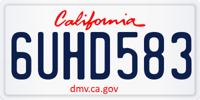 CA license plate 6UHD583
