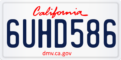 CA license plate 6UHD586