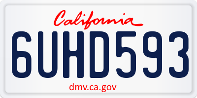 CA license plate 6UHD593