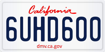 CA license plate 6UHD600