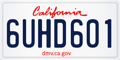 CA license plate 6UHD601