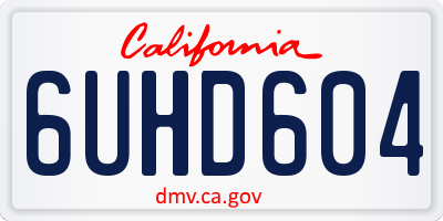 CA license plate 6UHD604