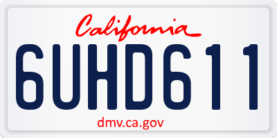 CA license plate 6UHD611