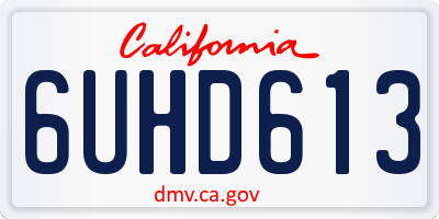 CA license plate 6UHD613