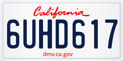 CA license plate 6UHD617