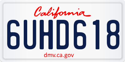 CA license plate 6UHD618