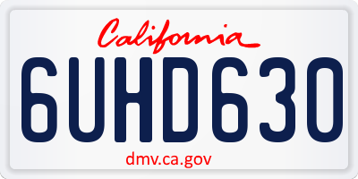 CA license plate 6UHD630