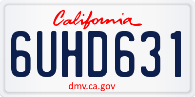 CA license plate 6UHD631