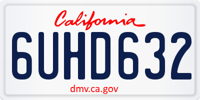 CA license plate 6UHD632