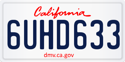 CA license plate 6UHD633