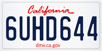 CA license plate 6UHD644