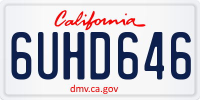CA license plate 6UHD646