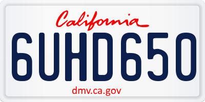 CA license plate 6UHD650