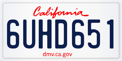 CA license plate 6UHD651