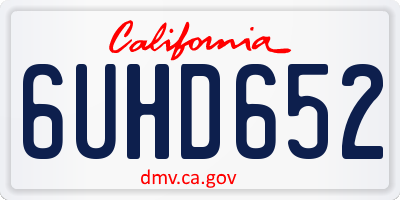 CA license plate 6UHD652