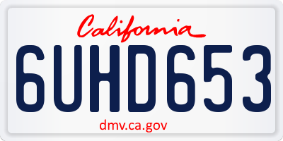 CA license plate 6UHD653