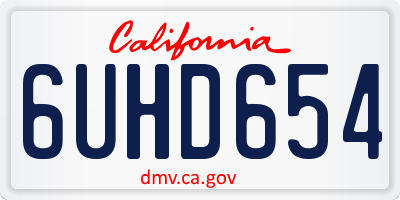 CA license plate 6UHD654