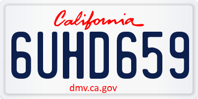 CA license plate 6UHD659