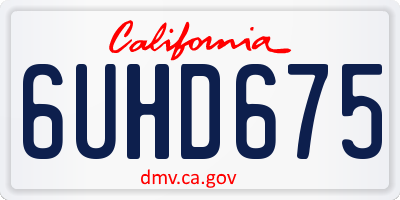 CA license plate 6UHD675