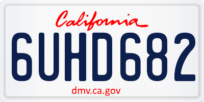 CA license plate 6UHD682