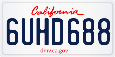 CA license plate 6UHD688