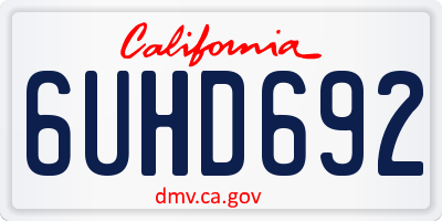 CA license plate 6UHD692