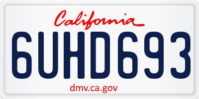 CA license plate 6UHD693