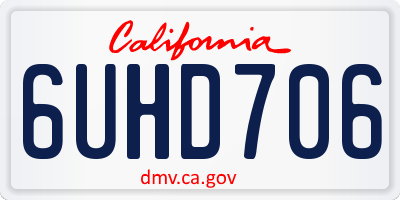 CA license plate 6UHD706
