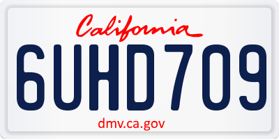CA license plate 6UHD709