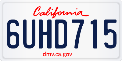 CA license plate 6UHD715
