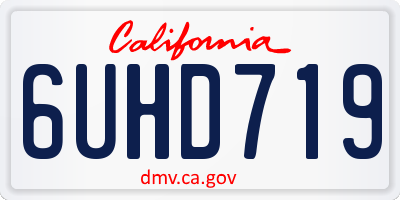 CA license plate 6UHD719