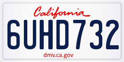 CA license plate 6UHD732