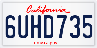 CA license plate 6UHD735