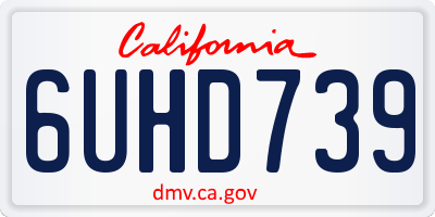 CA license plate 6UHD739