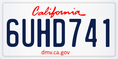 CA license plate 6UHD741