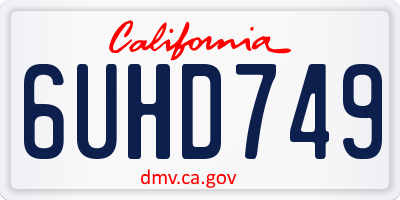 CA license plate 6UHD749