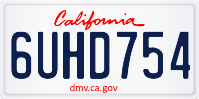 CA license plate 6UHD754