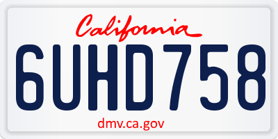 CA license plate 6UHD758
