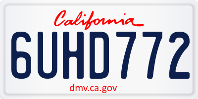 CA license plate 6UHD772